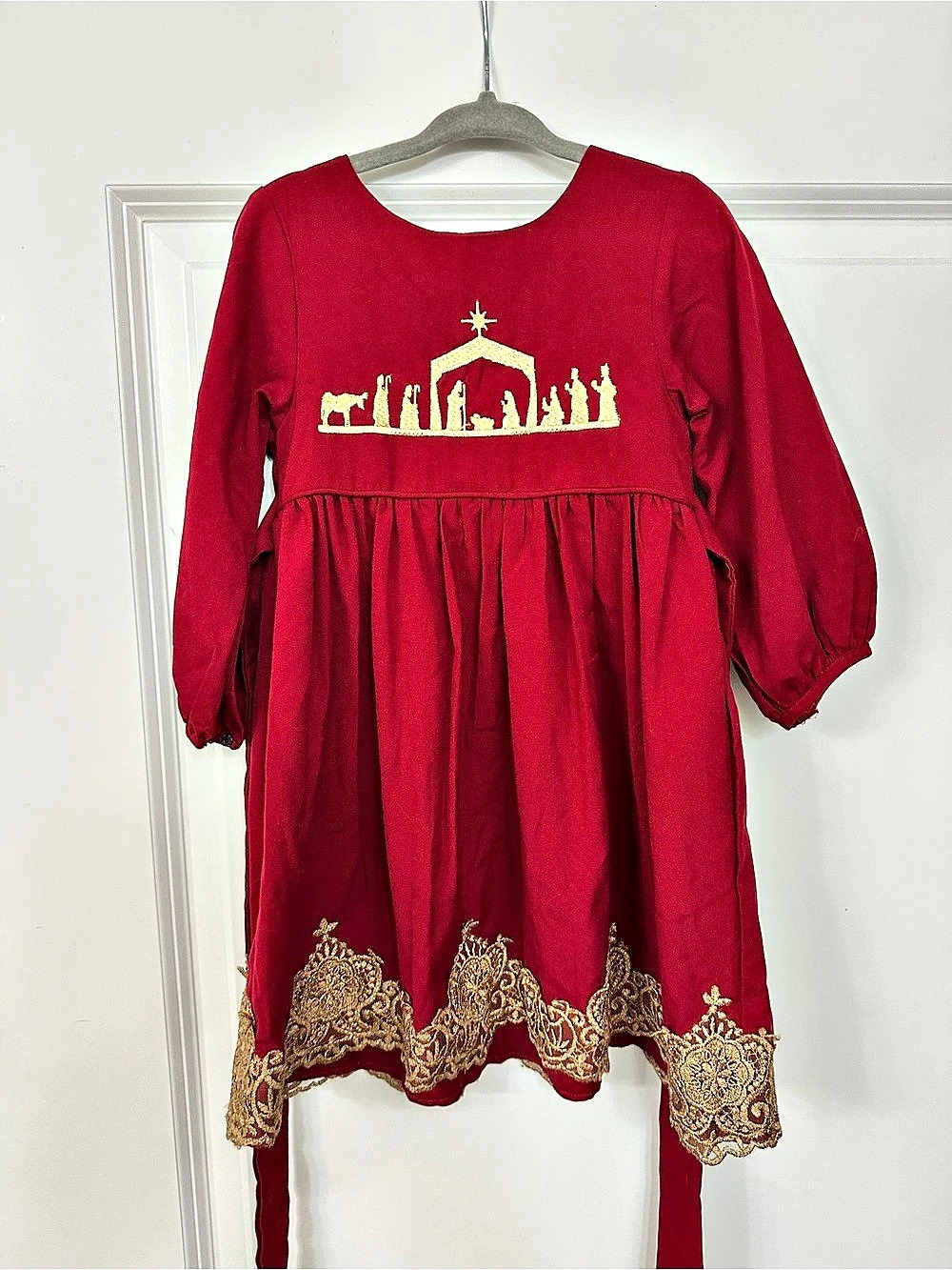 Addie Hadlie Girls 2T Red & Gold Dress